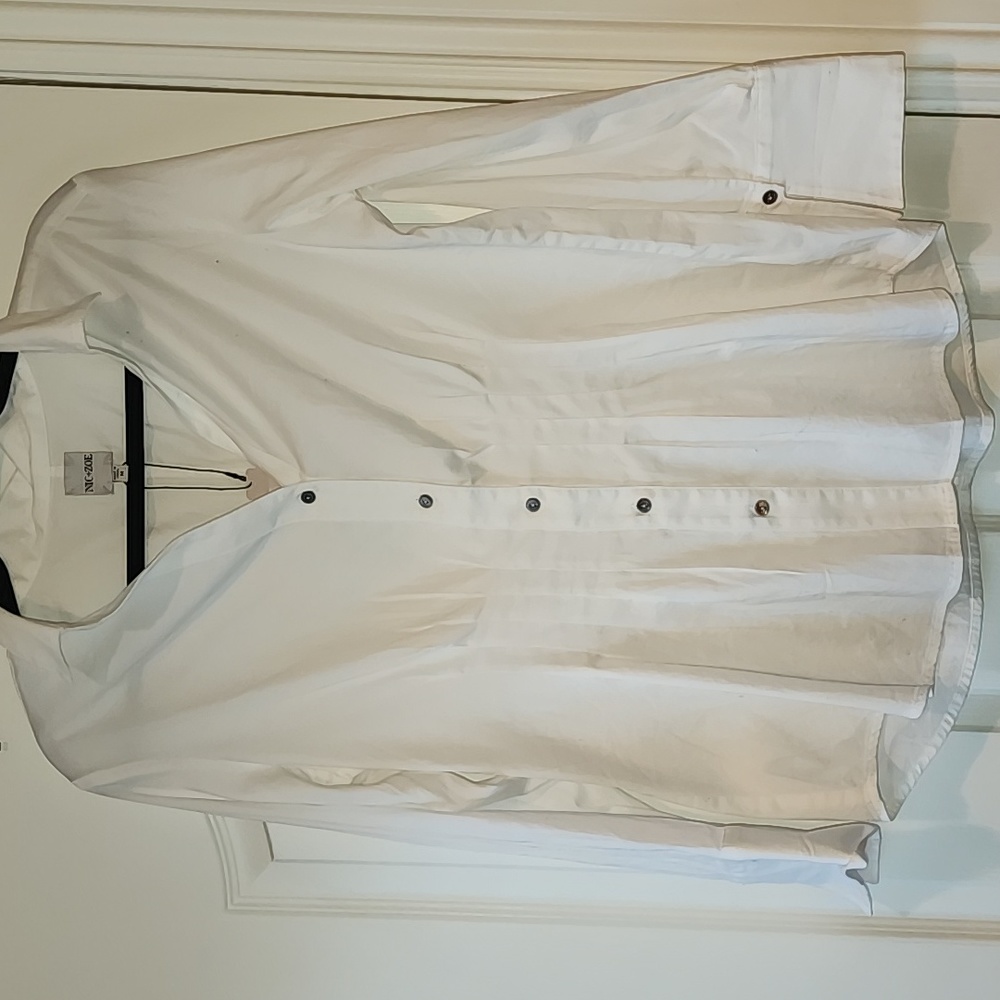 New NIC+ZOE White Long Sleeve Blouse, NWT, Size Medium - Picture 8 of 11